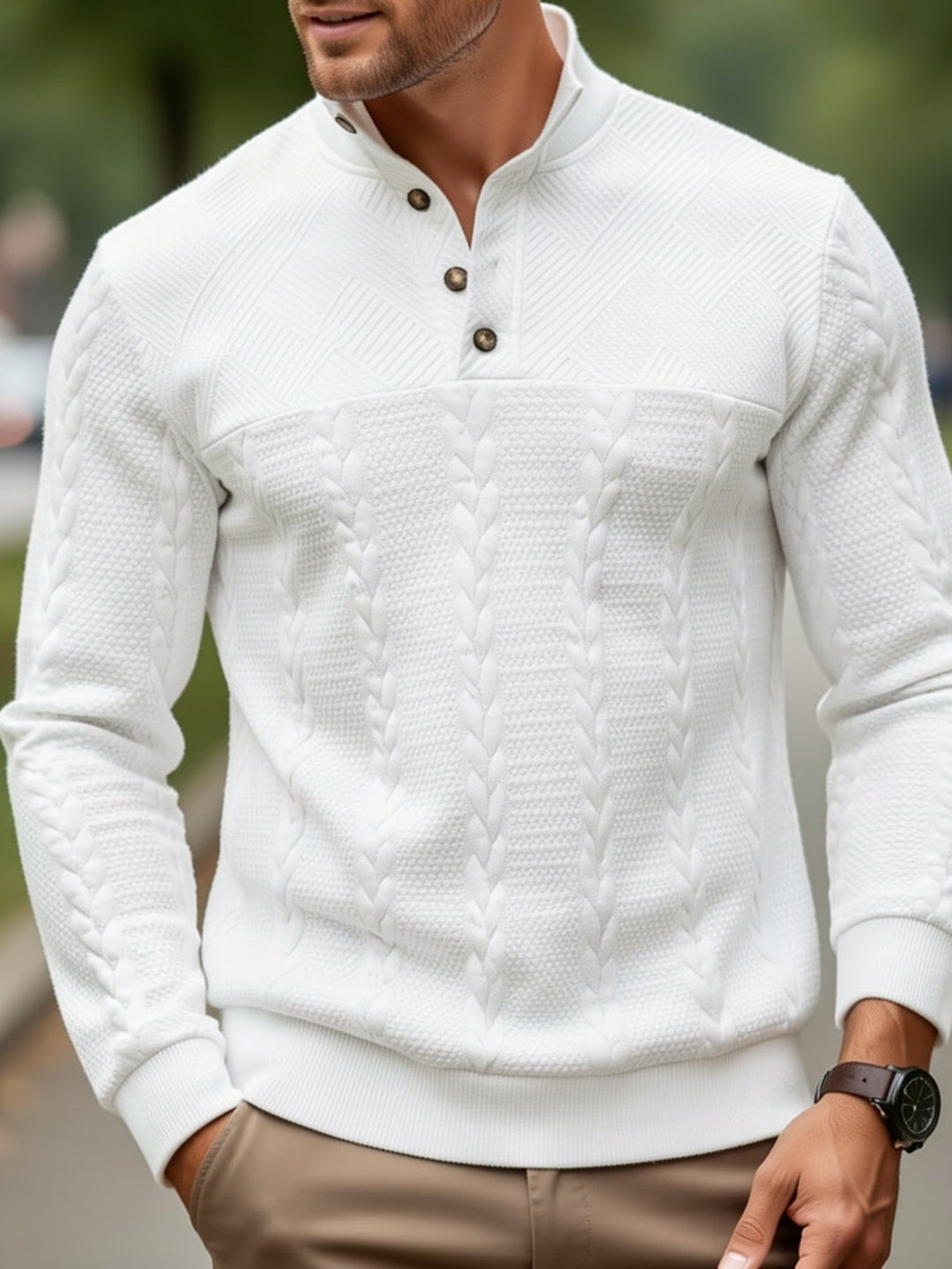 Sterling | Strukturert Pullover med Ståkrage