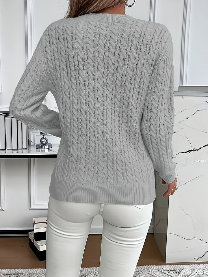 Faye | Kabelstrikket genser med rund hals