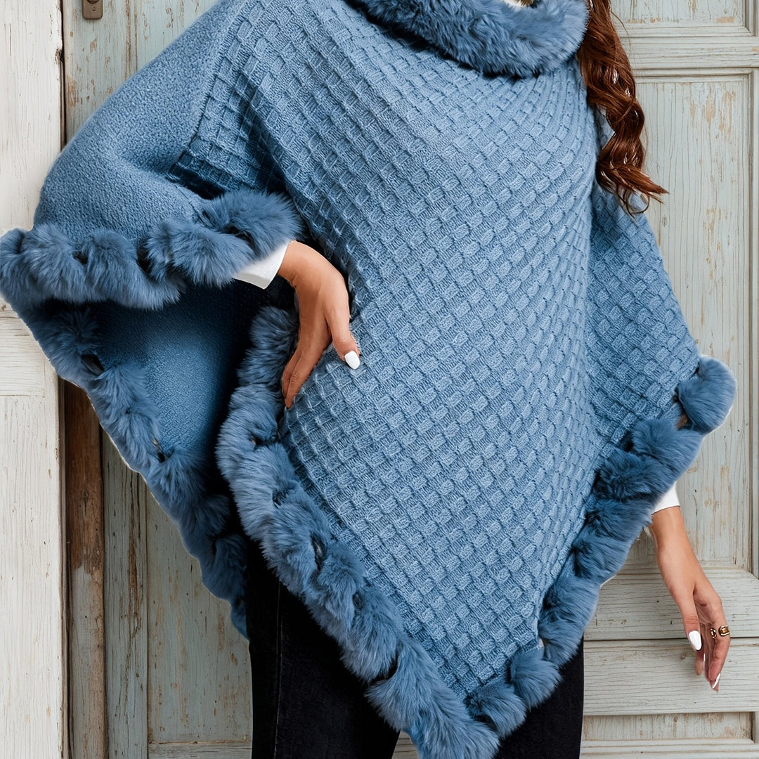 Willow | Koselig poncho med pelskant