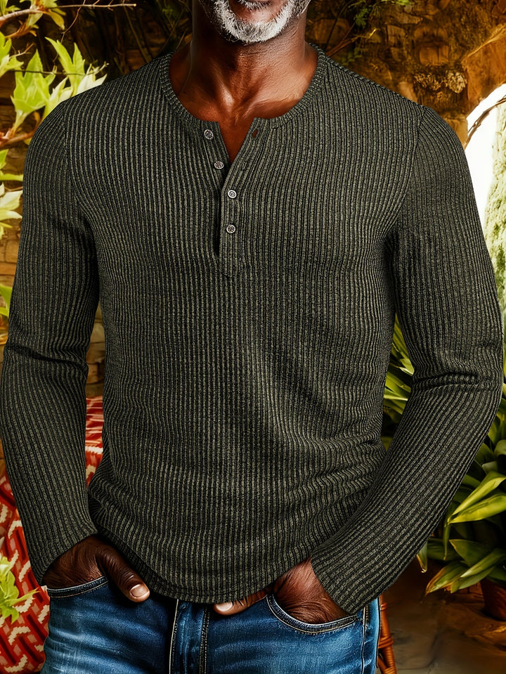 Griffin | Strukturert Ribbet Henley-skjorte