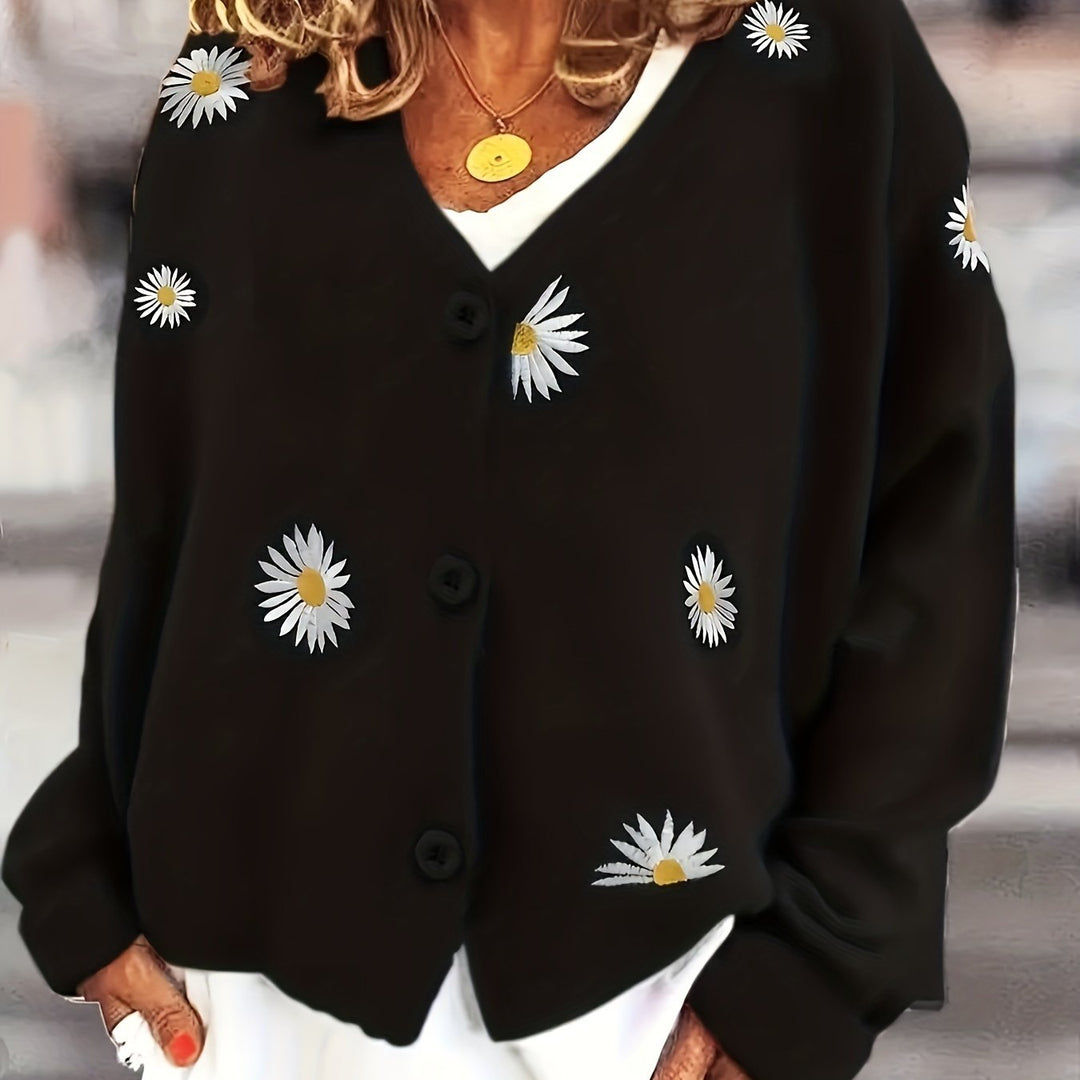 Maribel | Blomsterbrodert Knappecardigan