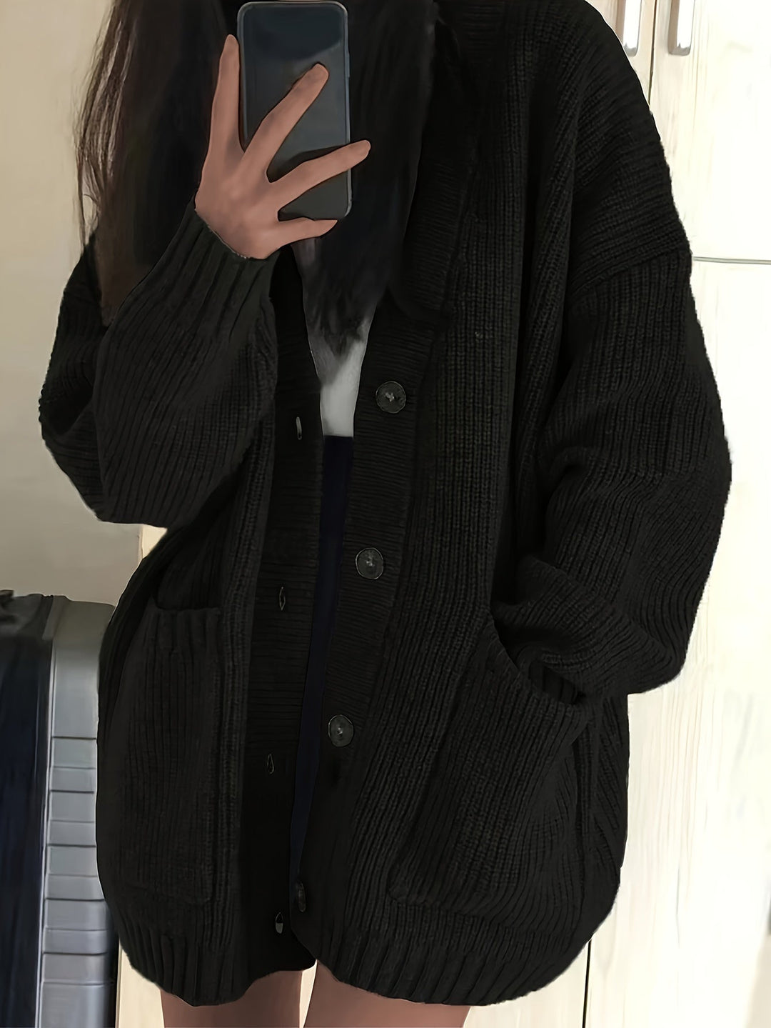 Maisie | Avslappet knappet cardigan