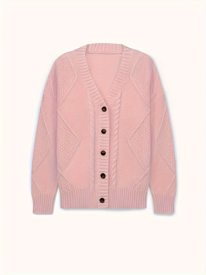 Lucinda | Koselig kabelstrikket knappet cardigan