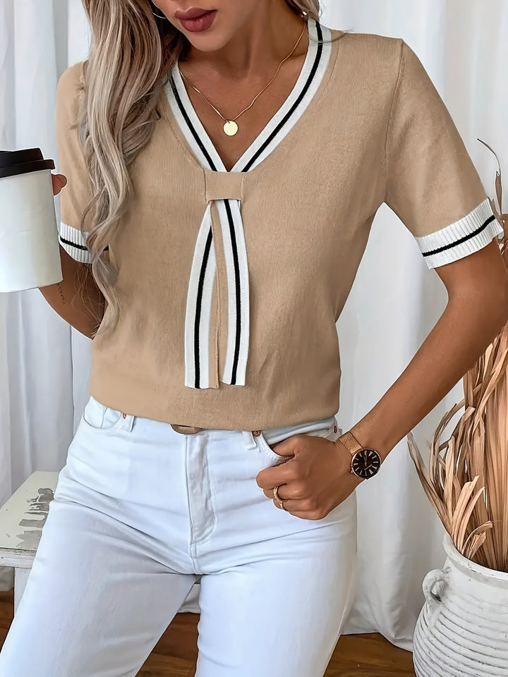Daphne | V-hals Kortermet Genser