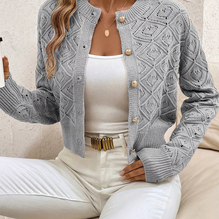 Della | Strukturert knapp-front cardigan