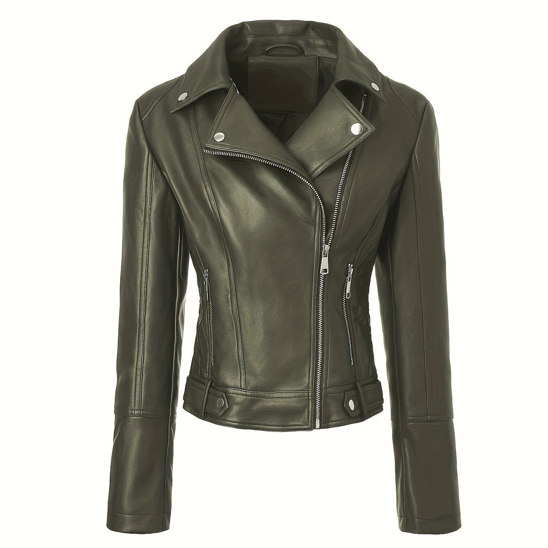 Mabel | Skulpturert Zip-Front Moto Jakke