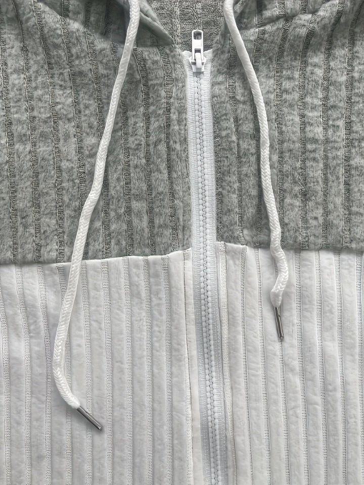 Cecilia | Strukturert Colorblock Hettegenser