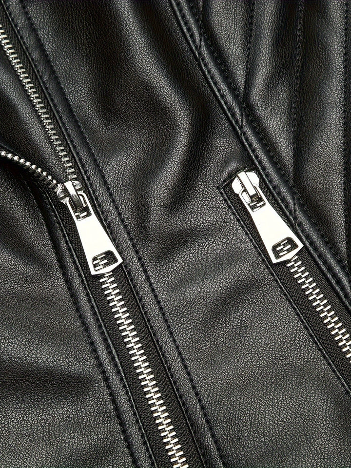 Mabel | Skulpturert Zip-Front Moto Jakke
