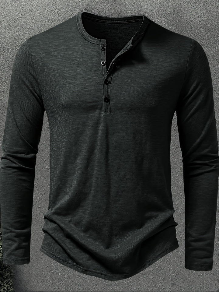 Dalton | Klassisk Henley med Knappelukking