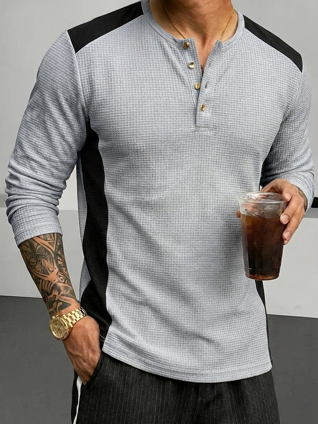 Curtis | Strukturert Langermet Henley