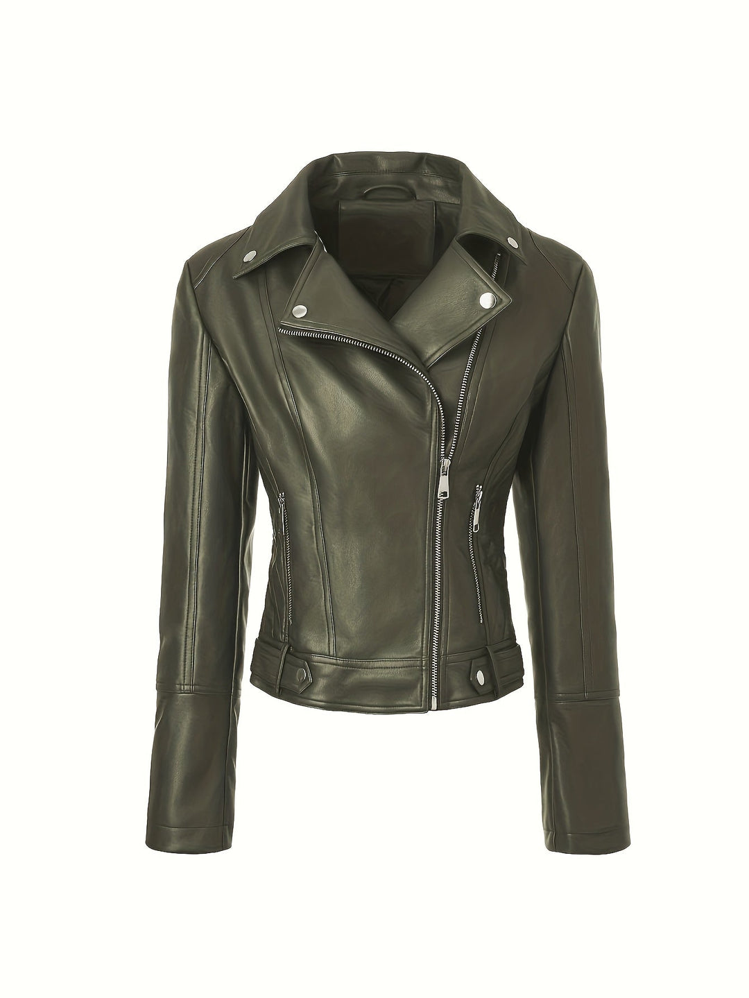 Mabel | Skulpturert Zip-Front Moto Jakke