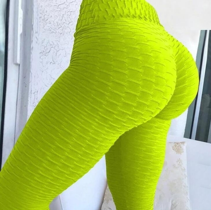 Scrunch-tights med høy midje i rød