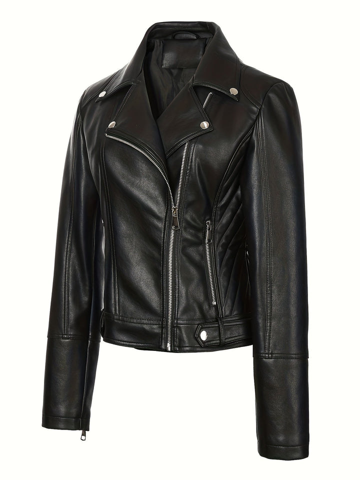 Mabel | Skulpturert Zip-Front Moto Jakke