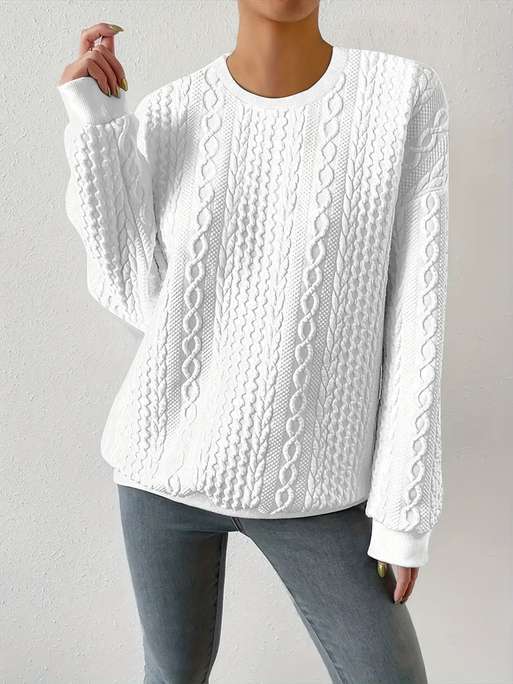 Joyce | Strukturert kabelstrikket sweatshirt