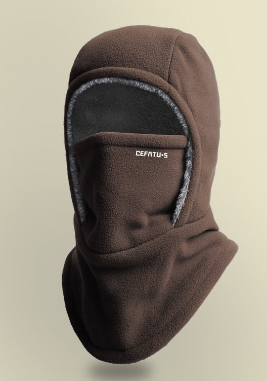 Fleecehette med ansiktsmaske og halsvarmer