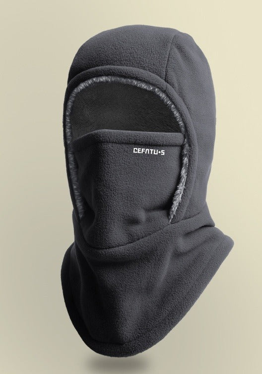 Fleecehette med ansiktsmaske og halsvarmer