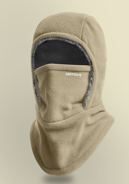 Fleecehette med ansiktsmaske og halsvarmer