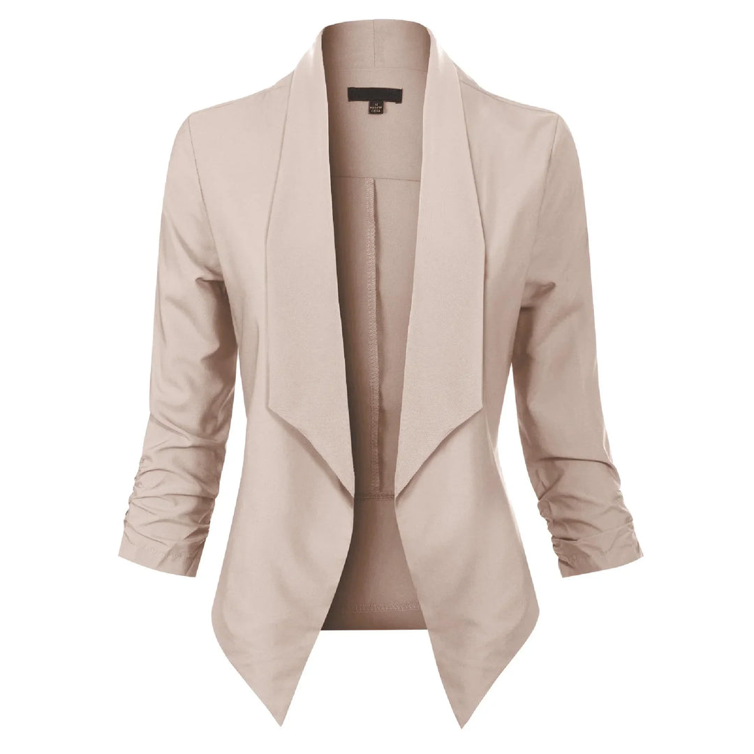 Penelope | Åpen front drapert blazer