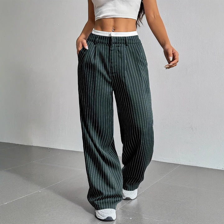 Grace | Casual stripete vide bukser