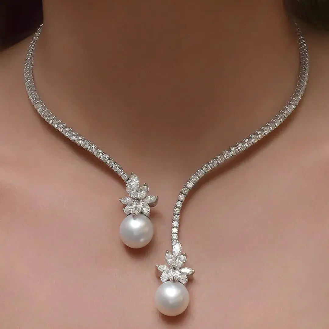 Charlene | Elegant sølv perlekjede