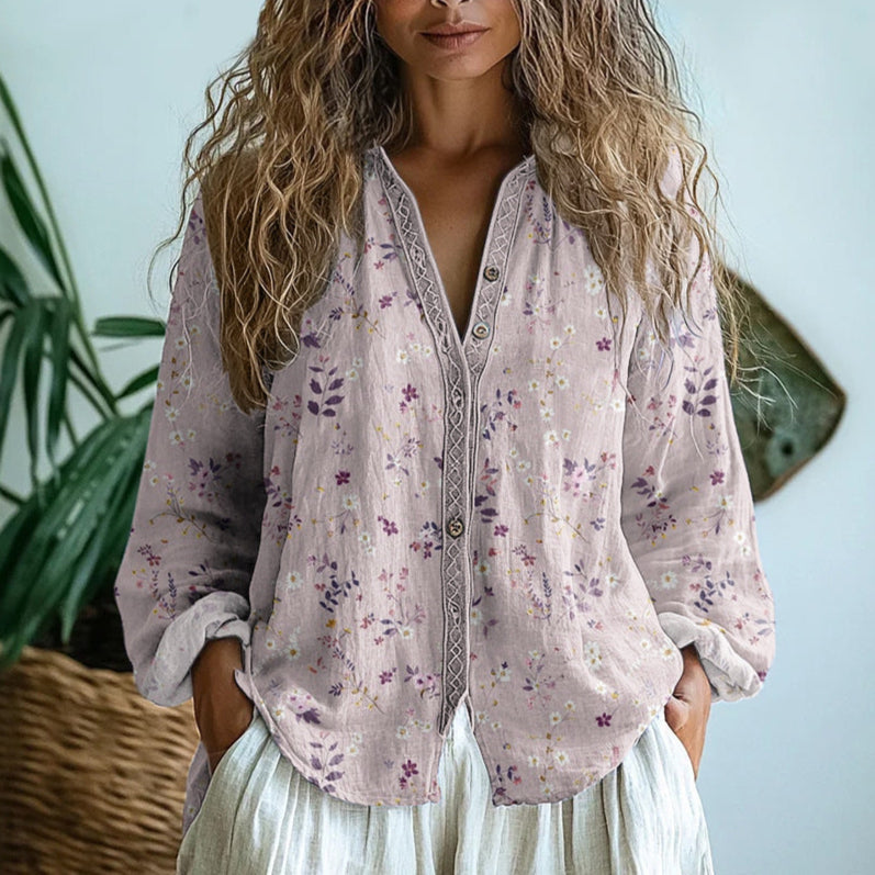 Brianna | Elegant vintage preget skjorte