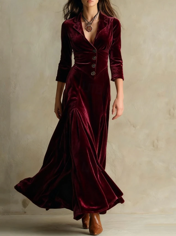 Anna | Elegant V-hals Maxikjole