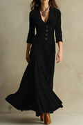Anna | Elegant V-hals Maxikjole
