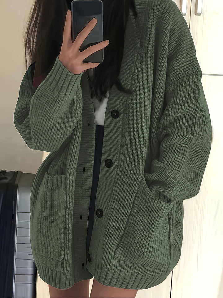 Maisie | Avslappet knappet cardigan