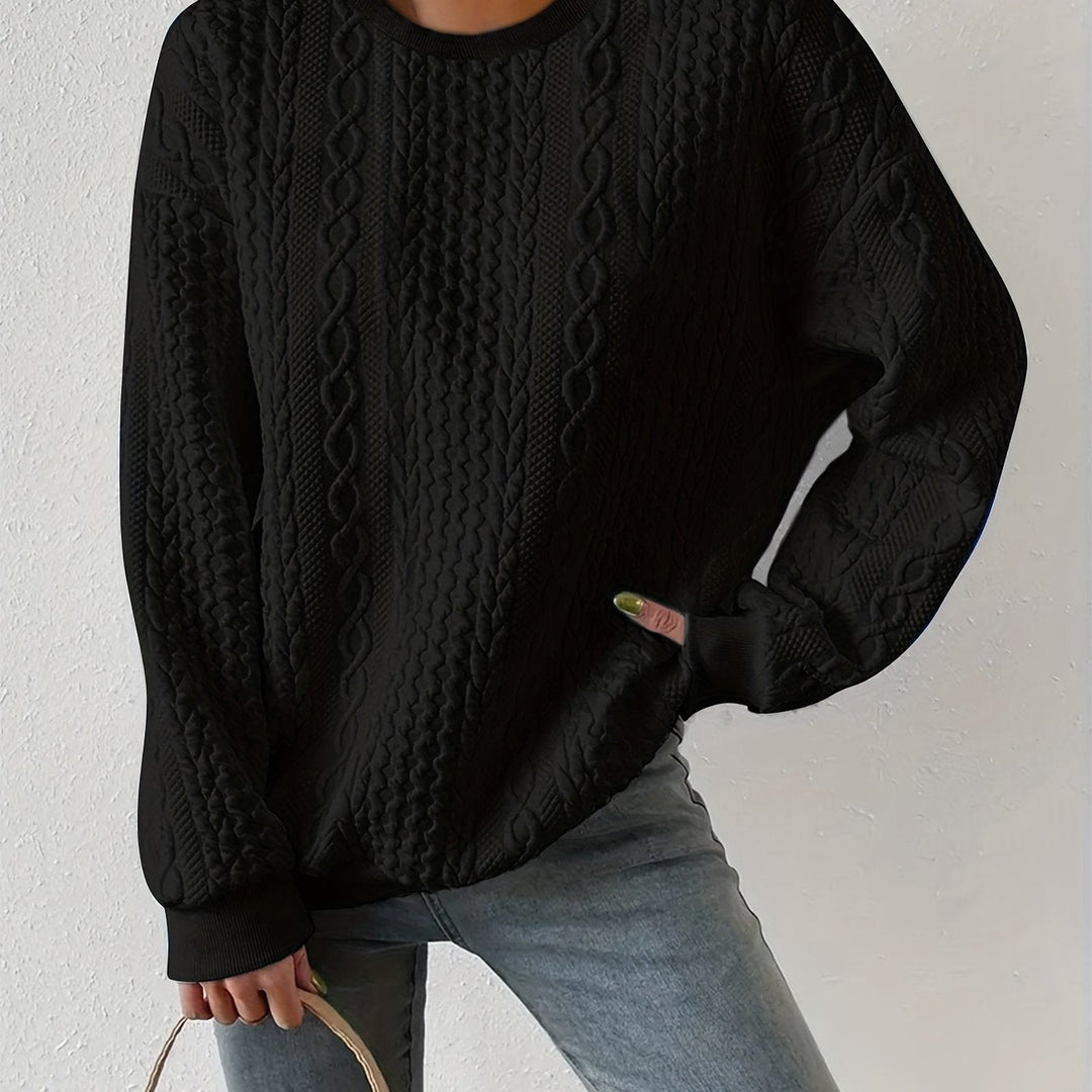 Joyce | Strukturert kabelstrikket sweatshirt