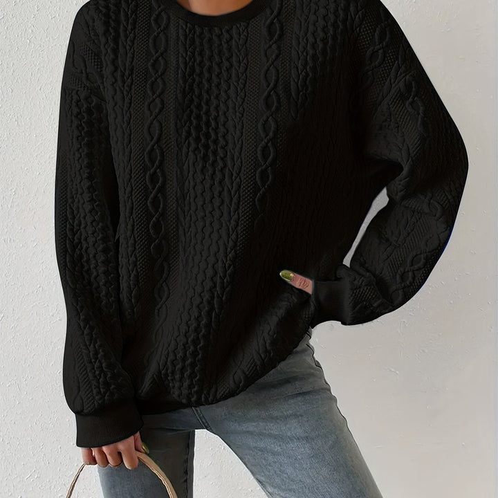 Joyce | Strukturert kabelstrikket sweatshirt