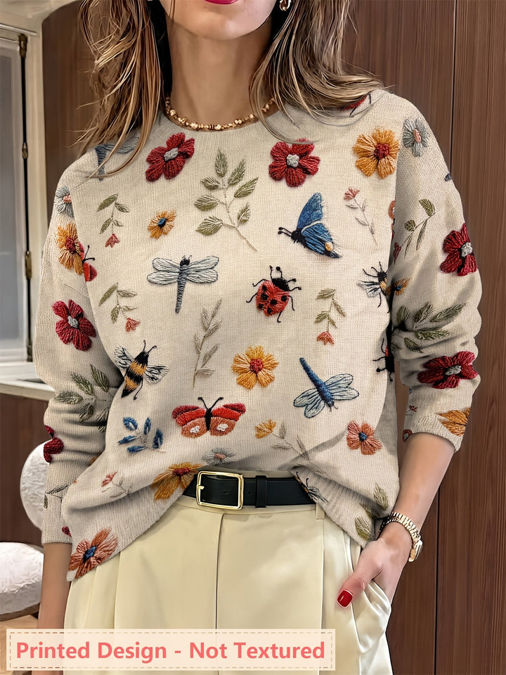 Elsie | Botanisk Trykk Crewneck Genser