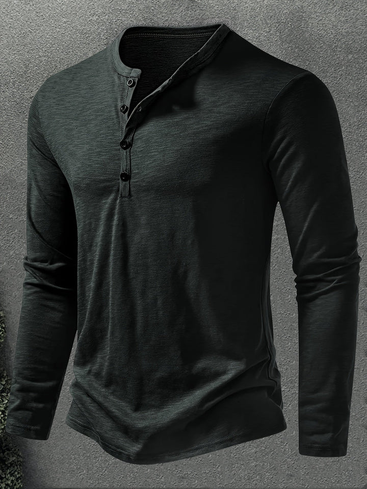 Dalton | Klassisk Henley med Knappelukking
