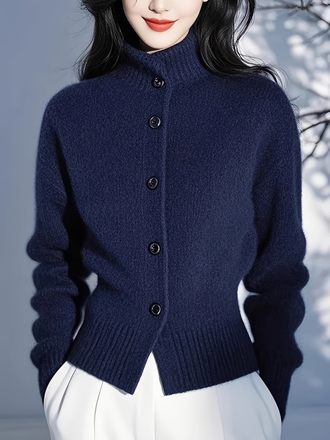 Margot | Høyhalset Knappecardigan