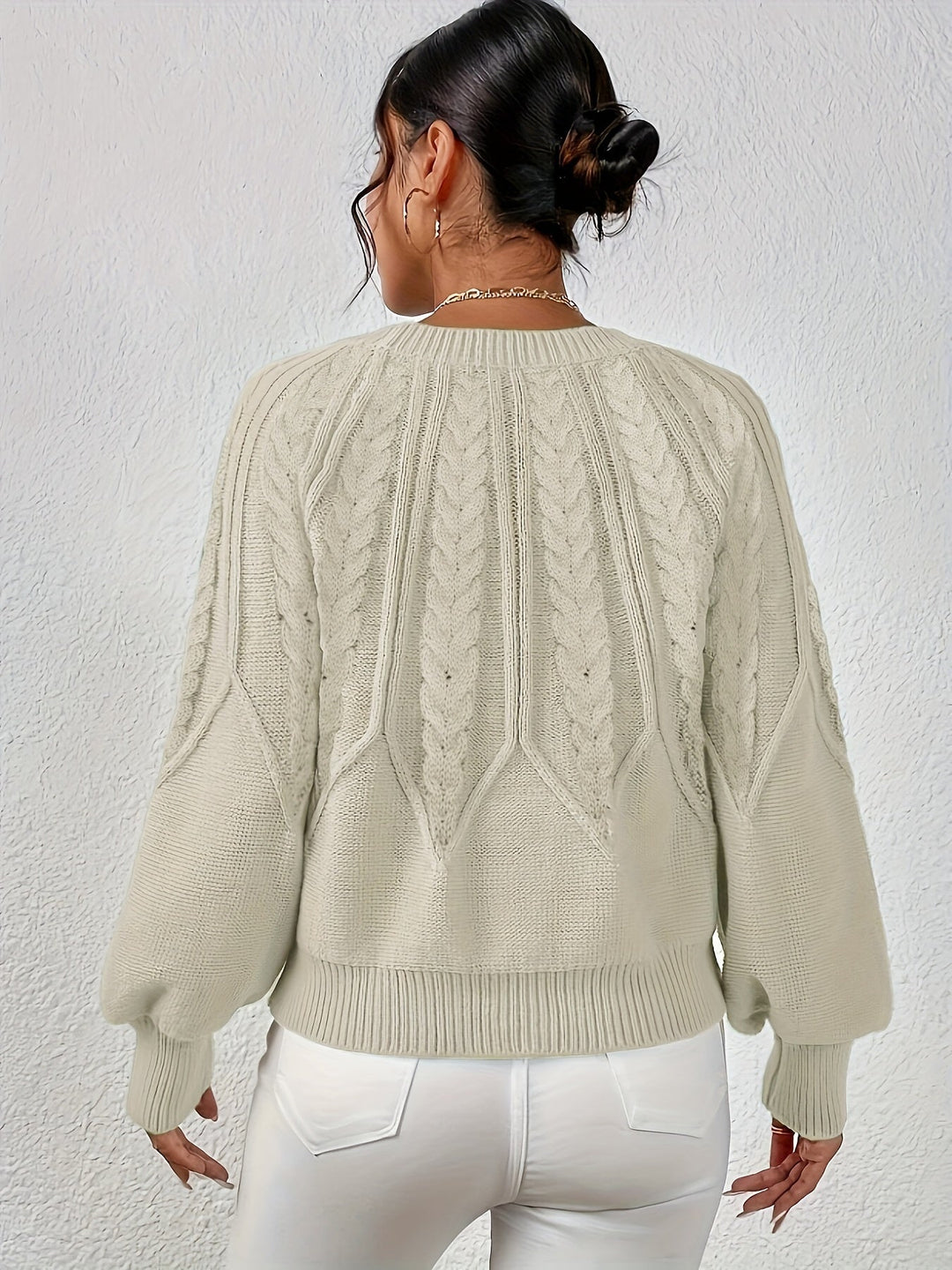 Eleanor | Avslappet kabelstrikket genser