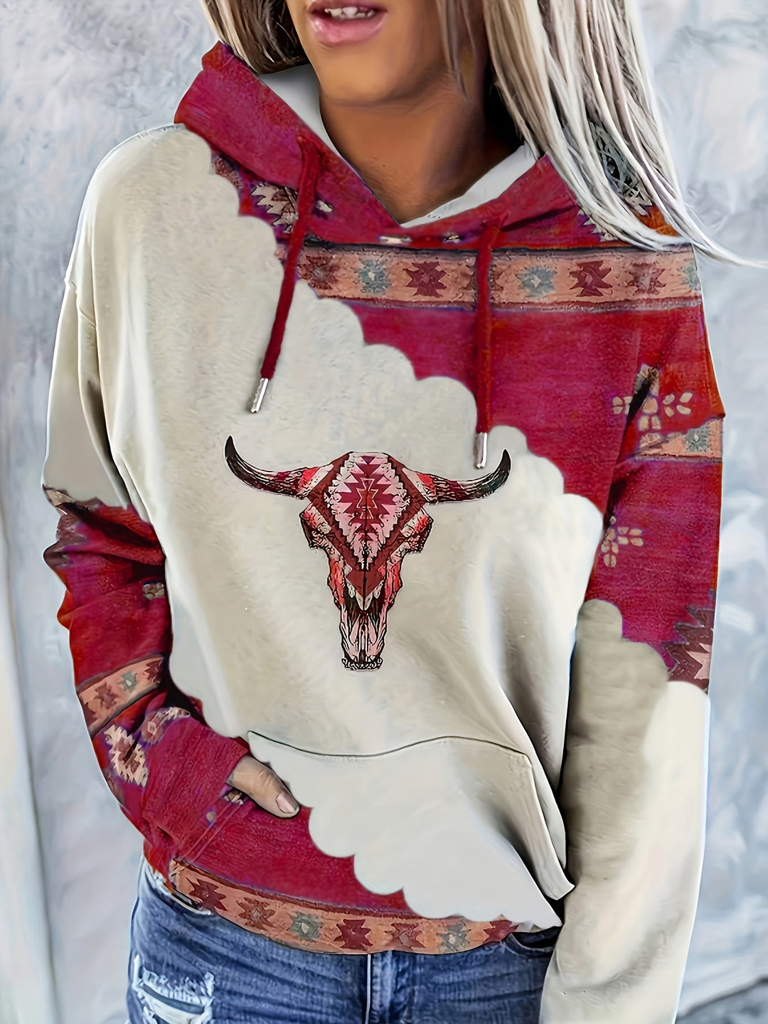Tamsin | Hoodie med western-inspirert trykk