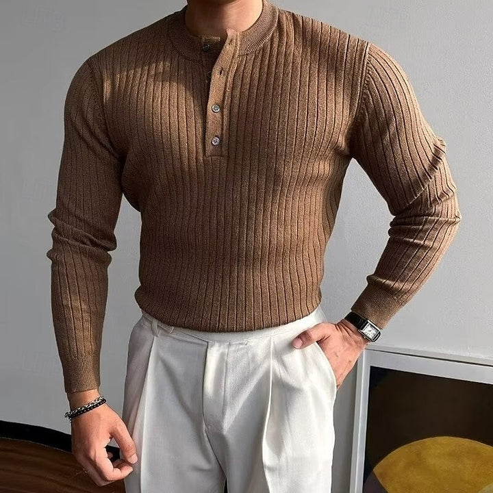Theo | Ribbestrikket Henley-genser
