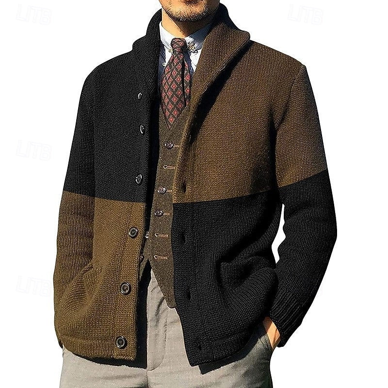 Frederick | Fargeblokk Skulderkrage Cardigan