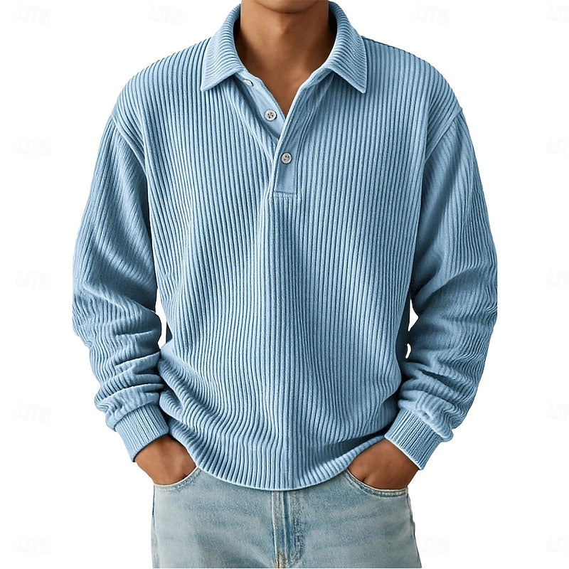 Wallace | Strukturert langermet poloshirt
