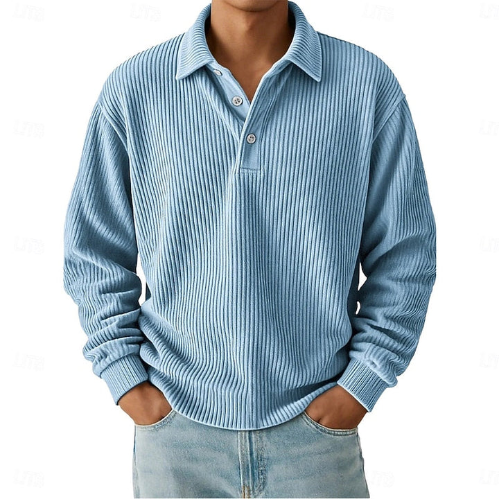 Wallace | Strukturert langermet poloshirt