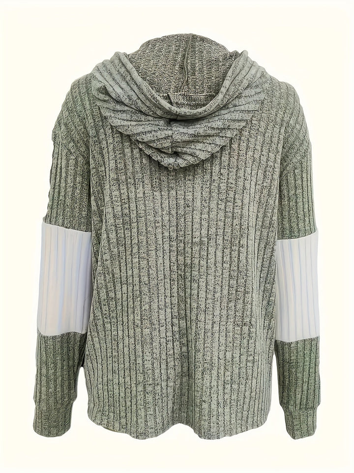 Cecilia | Strukturert Colorblock Hettegenser