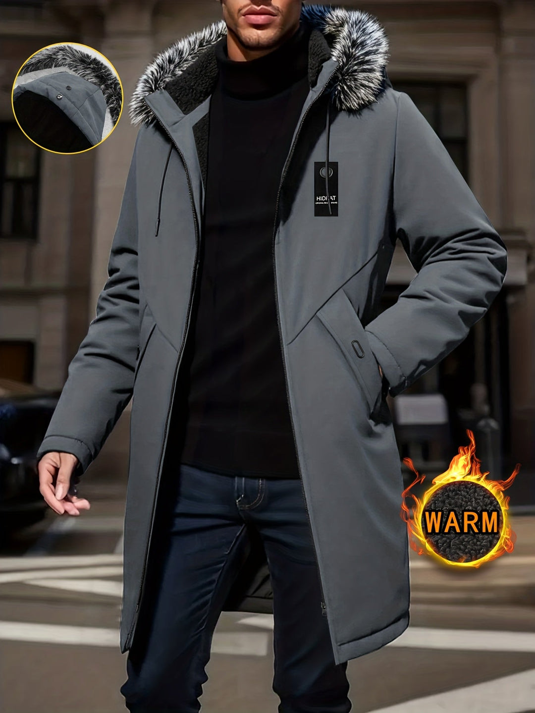 Lincoln | Parkasjakke med hette, midtlengde