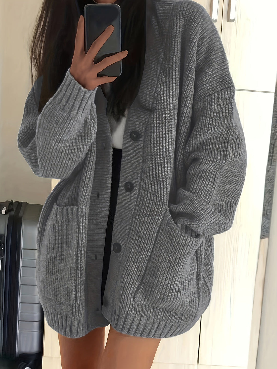 Maisie | Avslappet knappet cardigan
