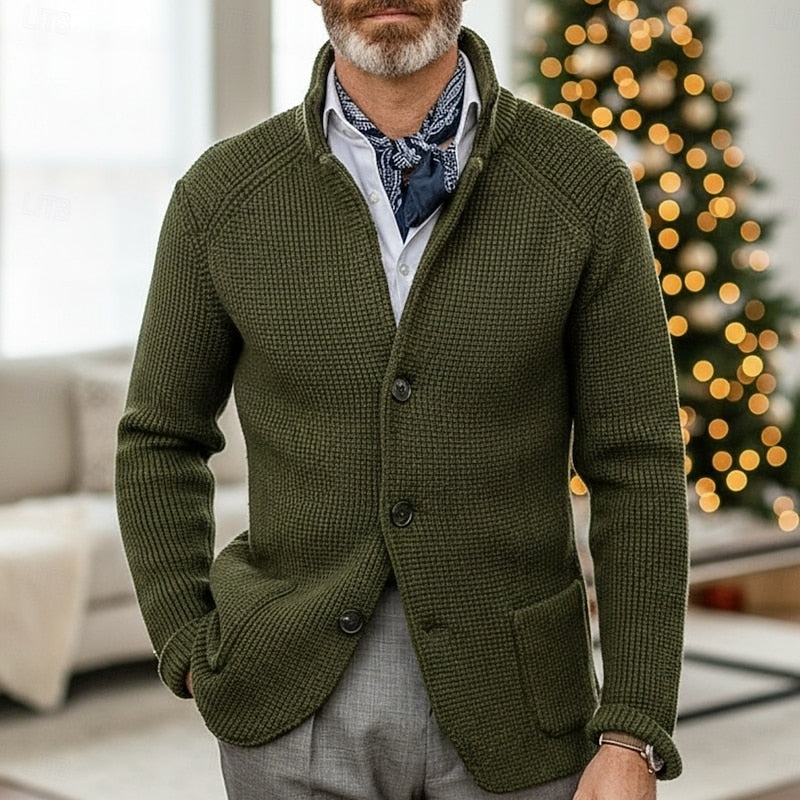 Archer | Strukturert Cardigan med Ståkrage