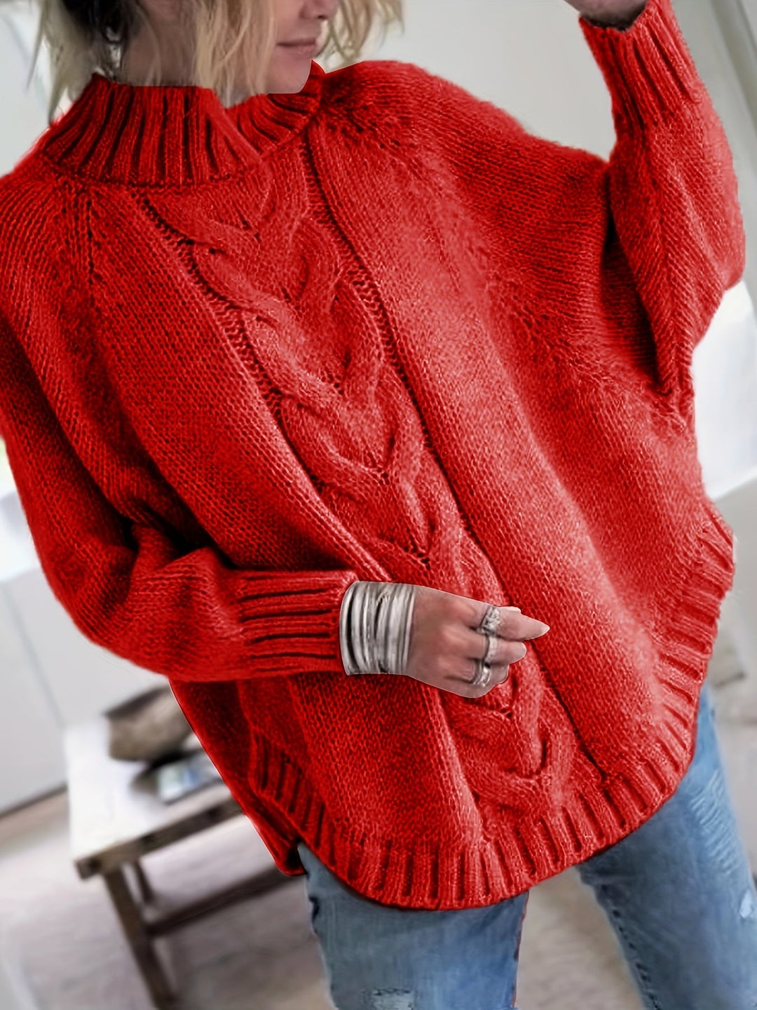 Gwendolyn | Kabelstrikket Turtleneck Genser