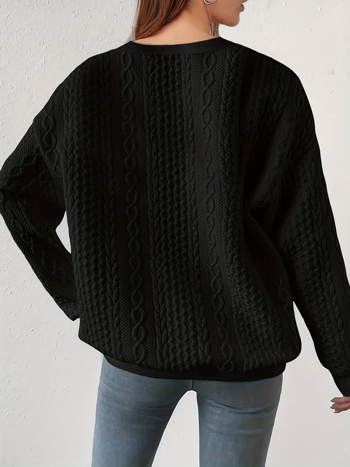 Joyce | Strukturert kabelstrikket sweatshirt