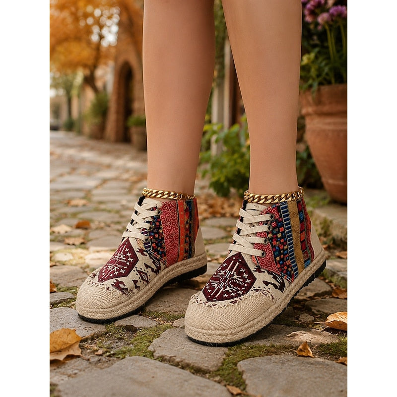 Talia | Bohemske Mønstrede Høye Sneakers