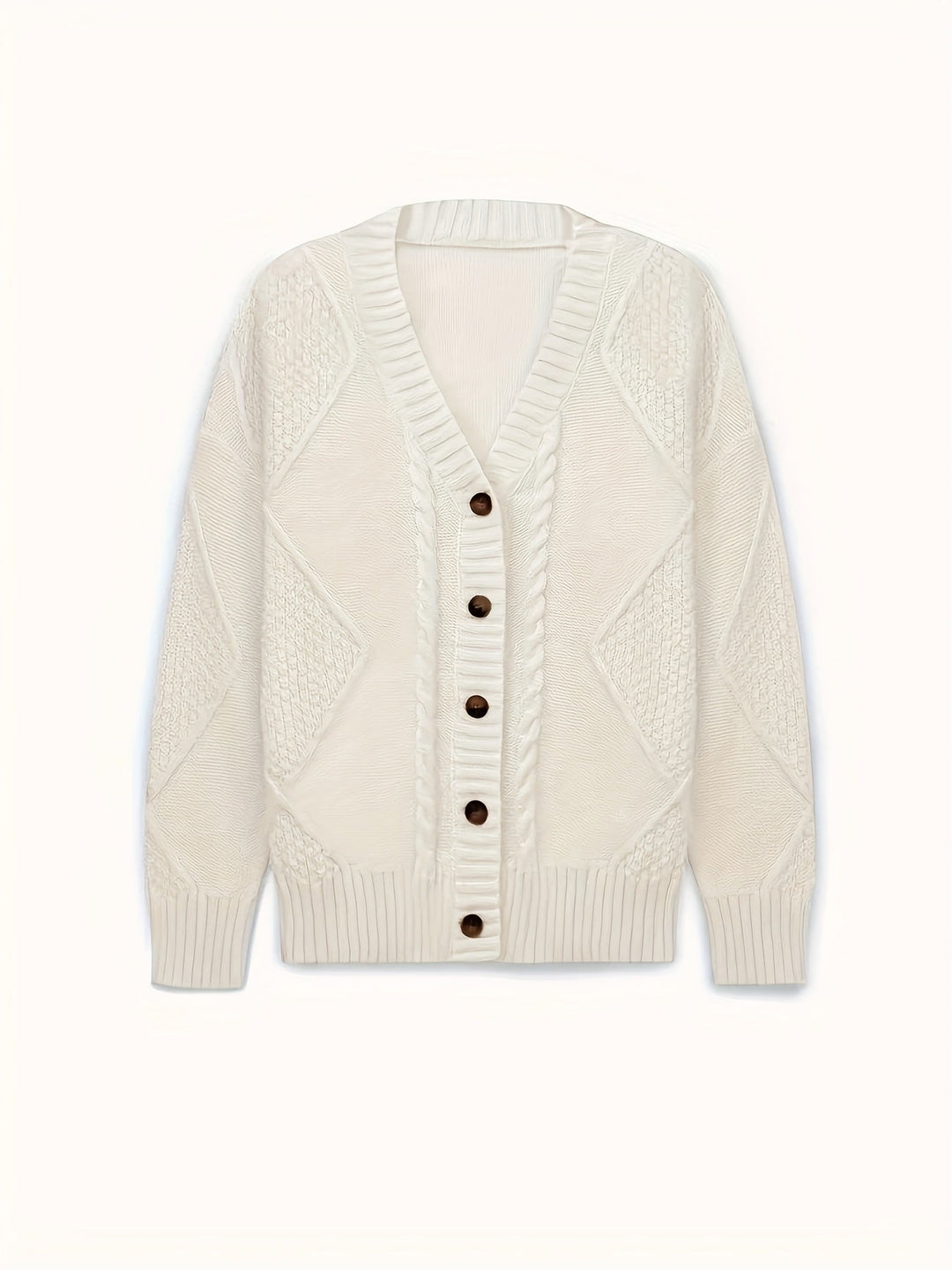 Lucinda | Koselig kabelstrikket knappet cardigan
