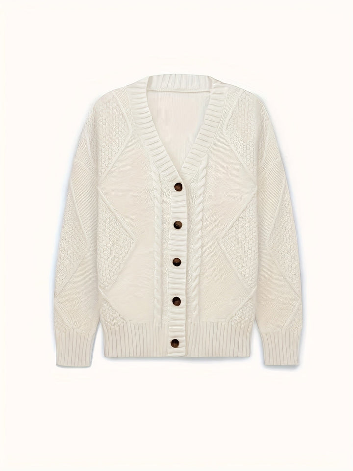 Lucinda | Koselig kabelstrikket knappet cardigan