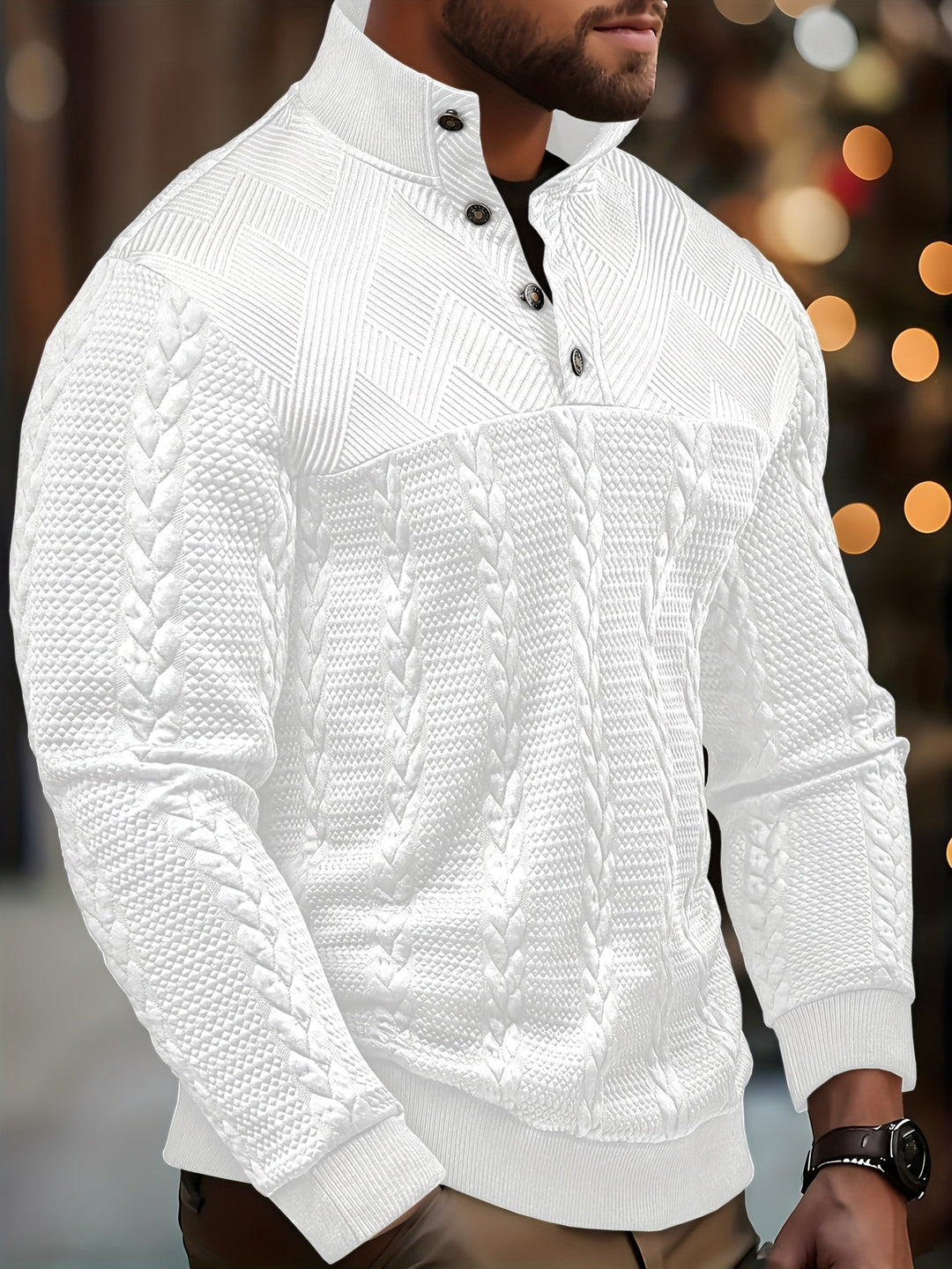 Sterling | Strukturert Pullover med Ståkrage