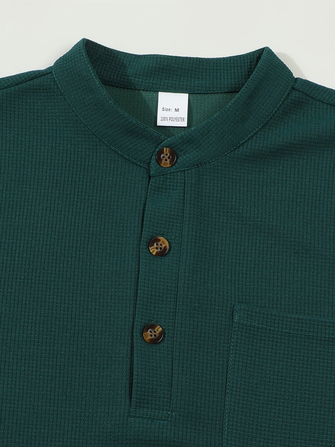Jonathan | Strukturert Henley-skjorte med lange ermer